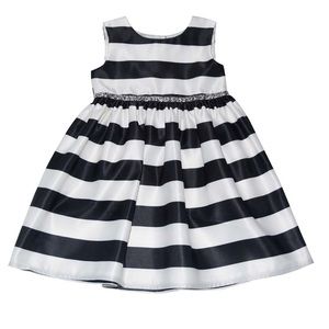 Blueberi Boulevard Toddler Girls Taffeta Dress and Lurex Ruffle Sleeve